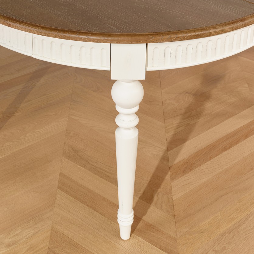AUDE Extendable Dining Table - Romantic style in oak, 6/14 seats, FSC® certified wood