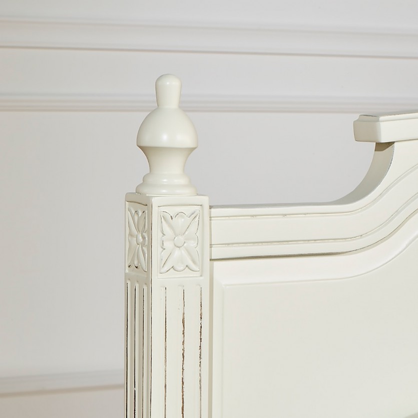 Lit double HANNAH - Style shabby chic en bois peint, 2 places, 160 x 200