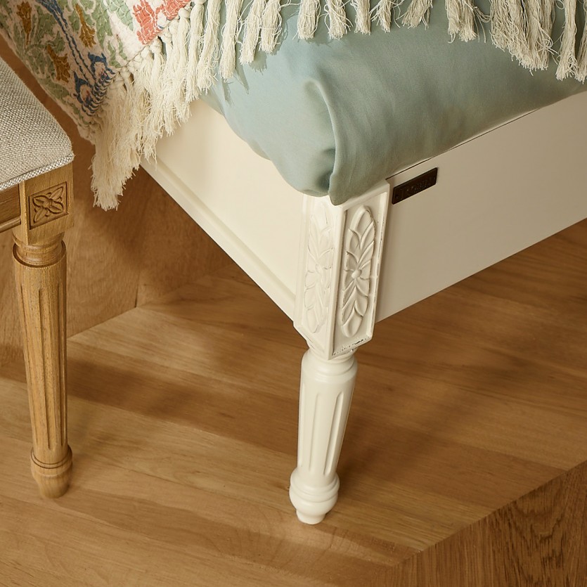 Lit double HANNAH - Style shabby chic en bois peint, 2 places, 160 x 200