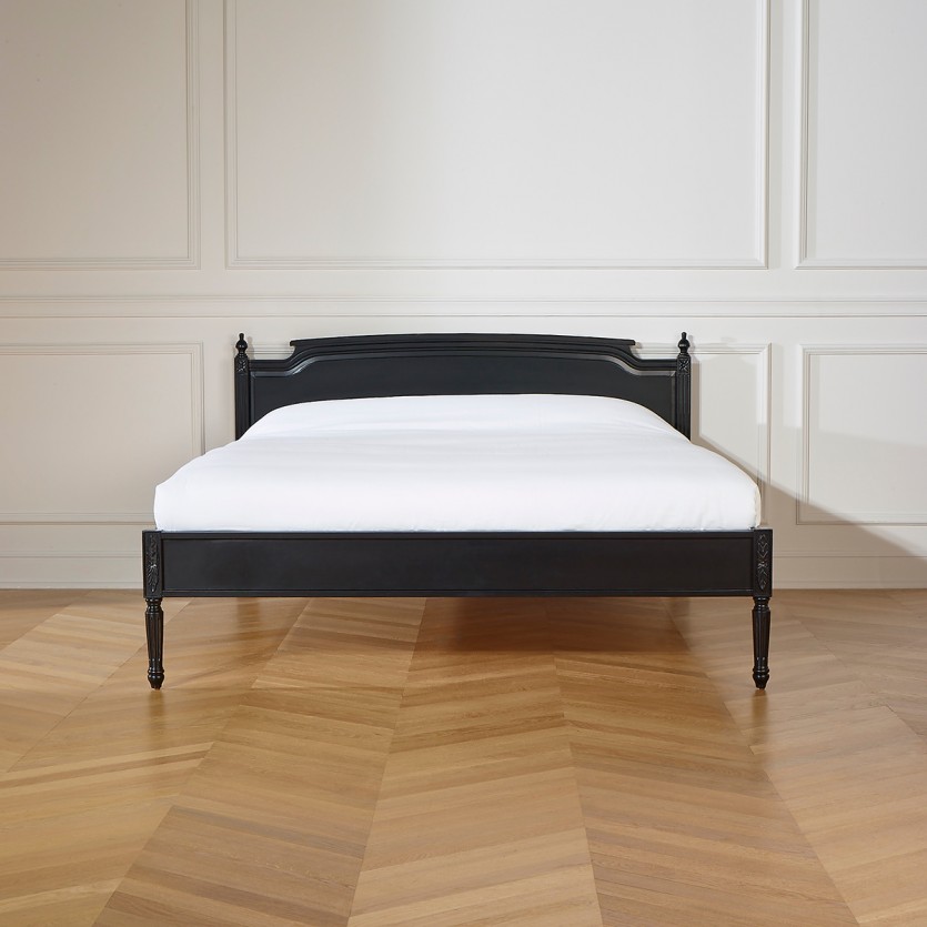 Lit double HANNAH - Style shabby chic en bois peint, 2 places, 160 x 200