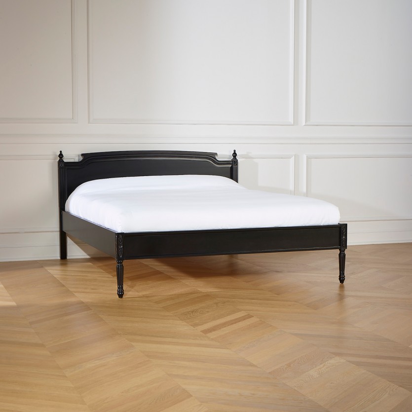 Lit double HANNAH - Style shabby chic en bois peint, 2 places, 160 x 200