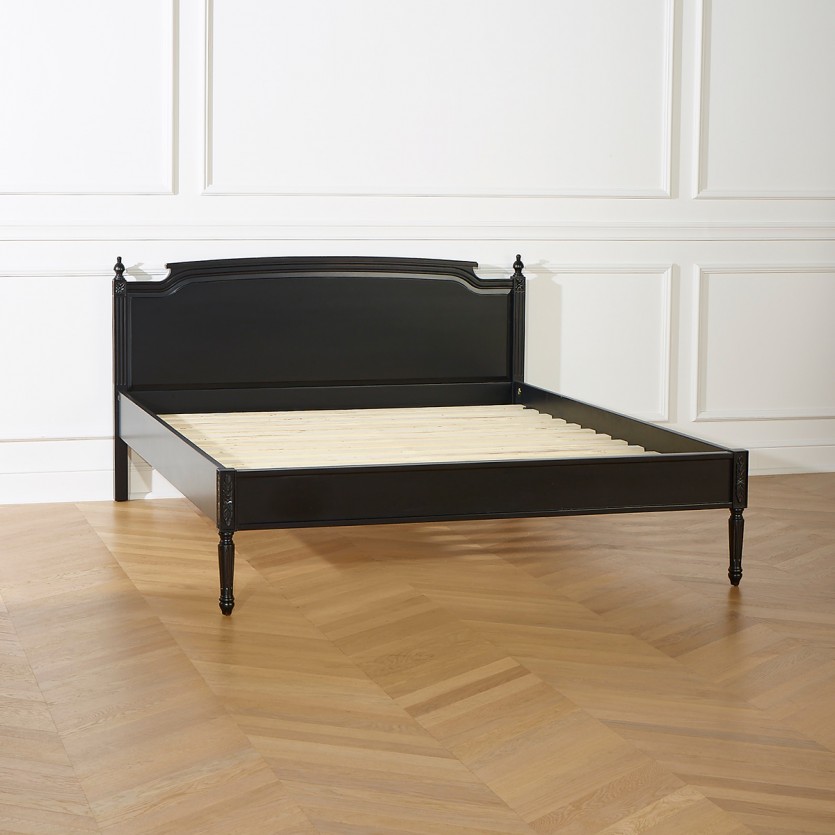 Lit double HANNAH - Style shabby chic en bois peint, 2 places, 160 x 200