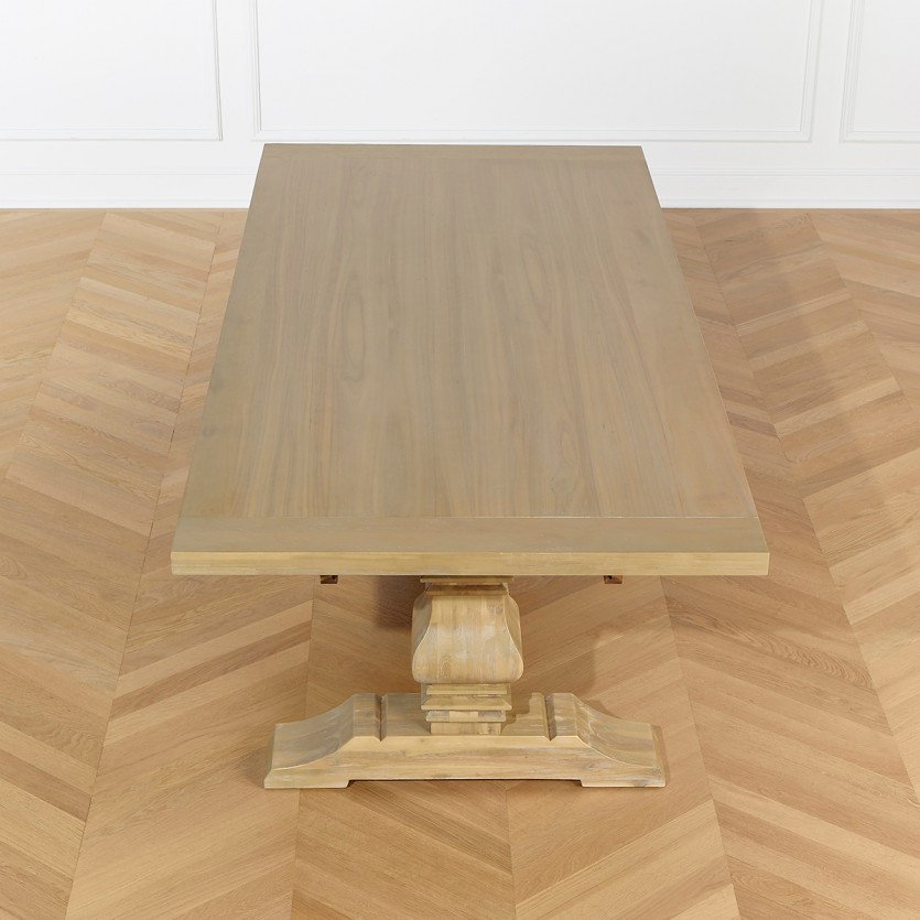 Table à manger extensible PENELOPE - Style chalet, 2 allonges, 8/12 couverts