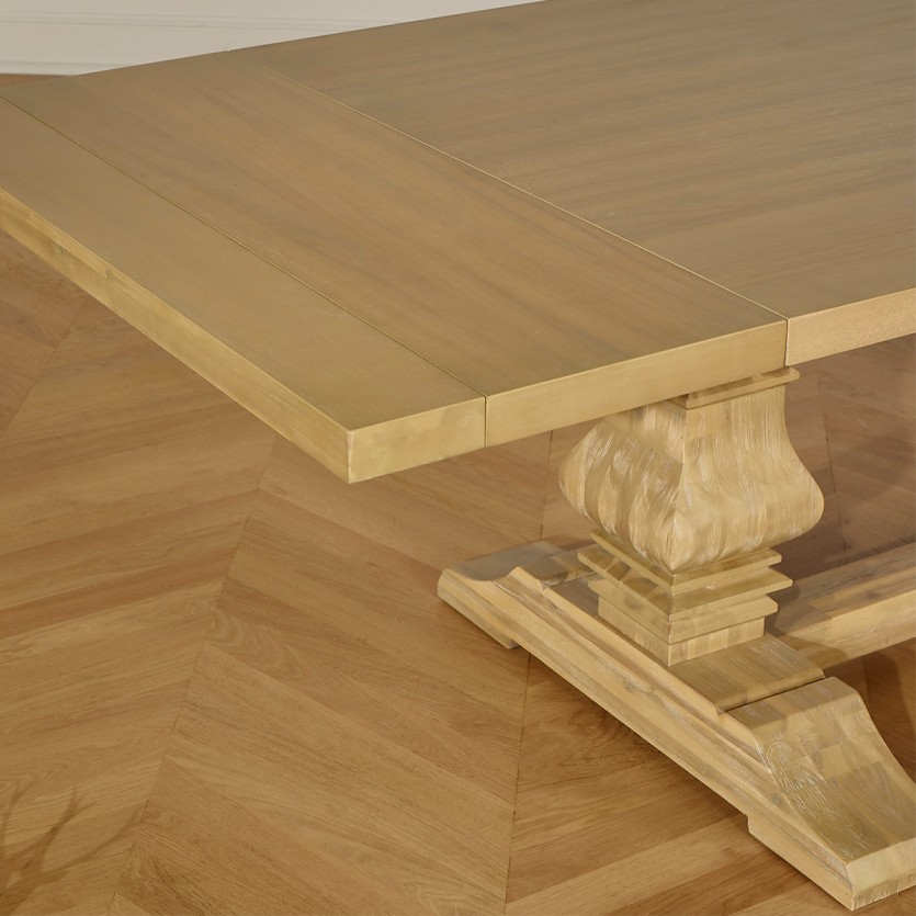 Table à manger extensible PENELOPE - Style chalet, 2 allonges, 8/12 couverts