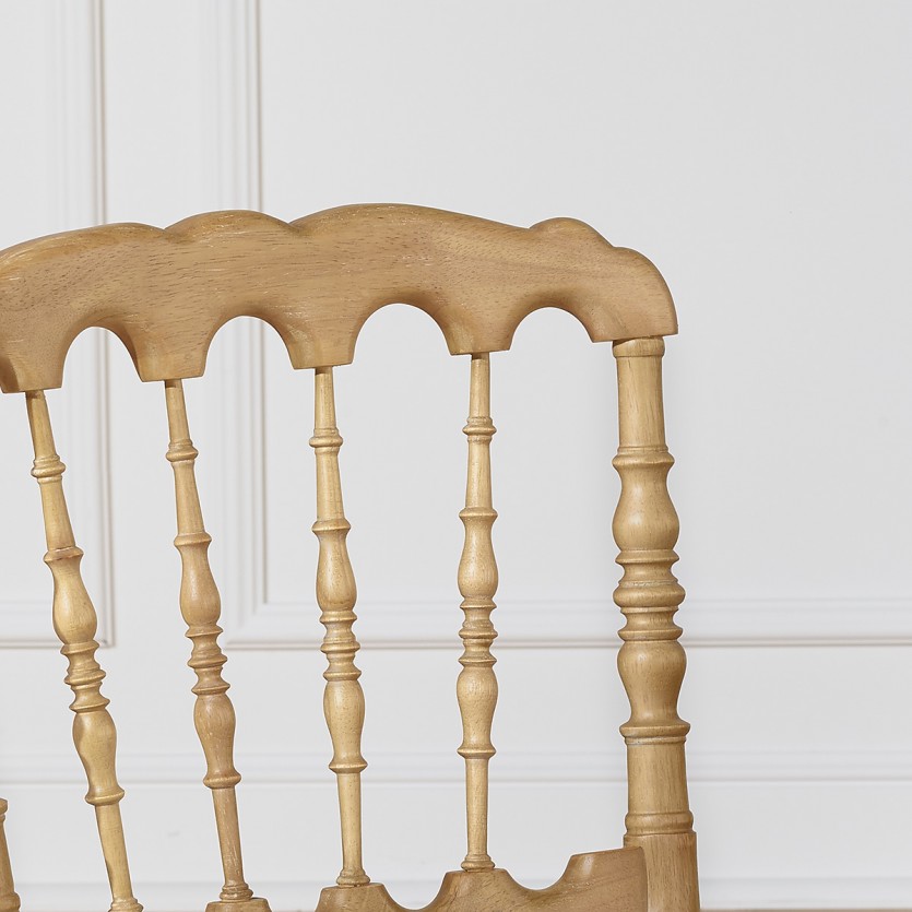 NAPOLEON III - Lot de 2 chaises baroques style romantique en bois massif et lin premium