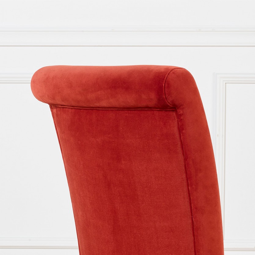 ALIX - Lot de 2 chaises contemporaines en acacia massif et velours de coton