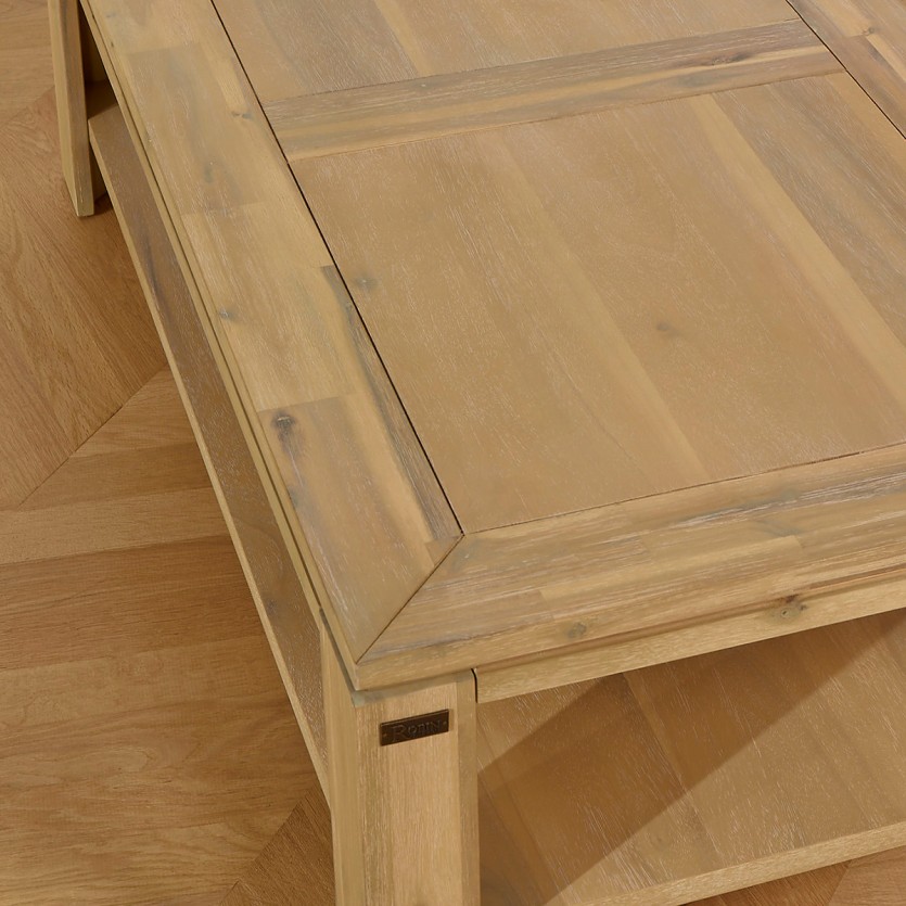 ENZO - Table basse style moderne en bois, étagère basse
