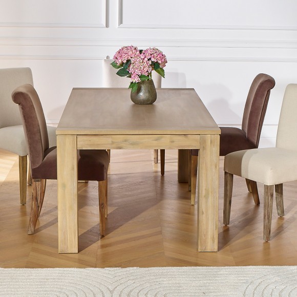 Table à manger extensible ENZO - Style contemporain, allonge papillon, 8/10 couverts