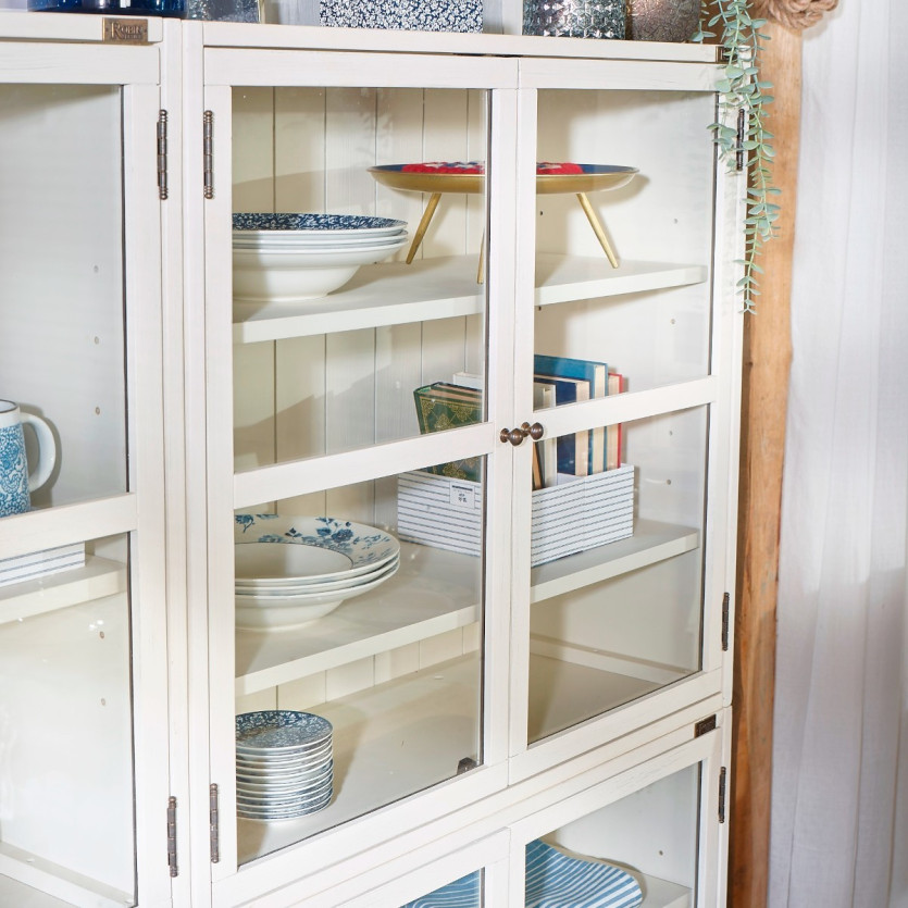 HELIO – Meuble modulable blanc style bord de mer, 2 portes, bois certifié FSC®