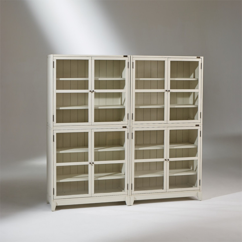 HELIO – Meuble modulable blanc style bord de mer, 2 portes, bois certifié FSC®