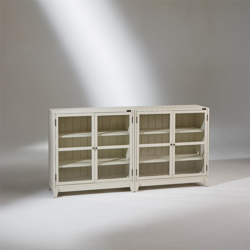HELIO – Meuble modulable blanc style bord de mer, 2 portes, bois certifié FSC®