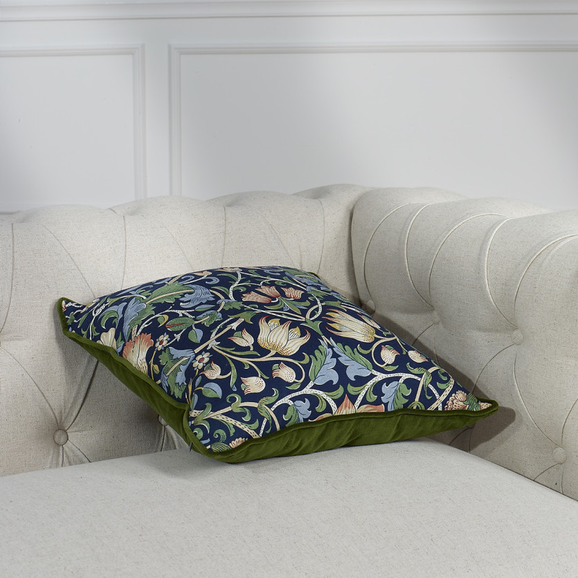 CLOCHETTE – Almofada quadrada estilo romântico em veludo de algodão com estampas florais, 43 x 43 cm