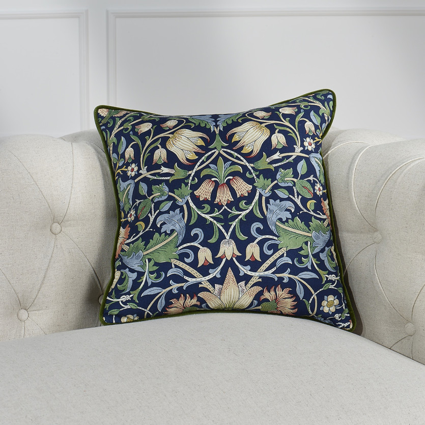 CLOCHETTE – Almofada quadrada estilo romântico em veludo de algodão com estampas florais, 43 x 43 cm
