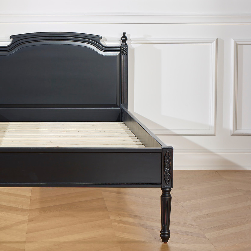 Lit simple HANNAH - Style shabby chic en bois peint, 1 place, 90 x 190
