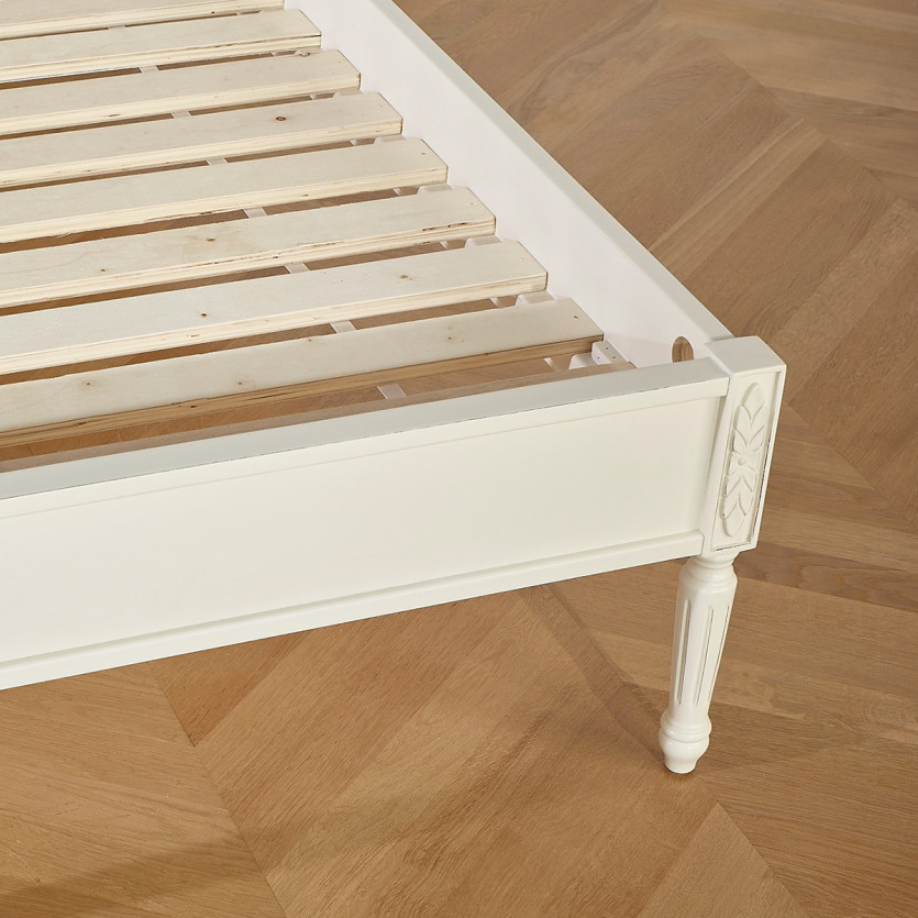 Lit double HANNAH - Style shabby chic en bois peint, 2 places, 160 x 200