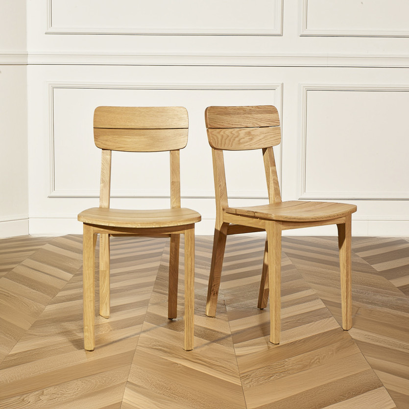 LUCIENNE - Sillas de estilo moderno en madera maciza, juego de 2