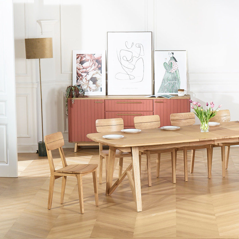 LUCIENNE - Modern style solid wood chairs, set of 2