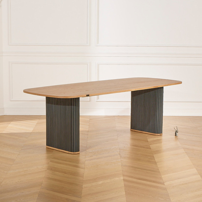 Eettafel JOËL - Eigentijdse stijl, eiken blad, 10 zitplaatsen, FSC®-gecertificeerd hout