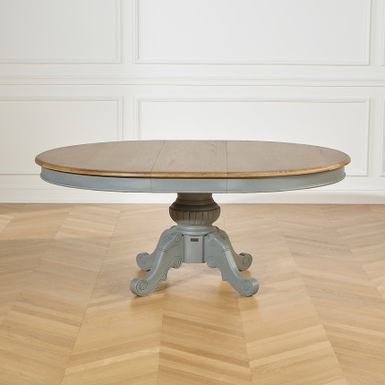 AMBOISE - Extendable dining table for 6 to 8 settings, anthracite gray patina