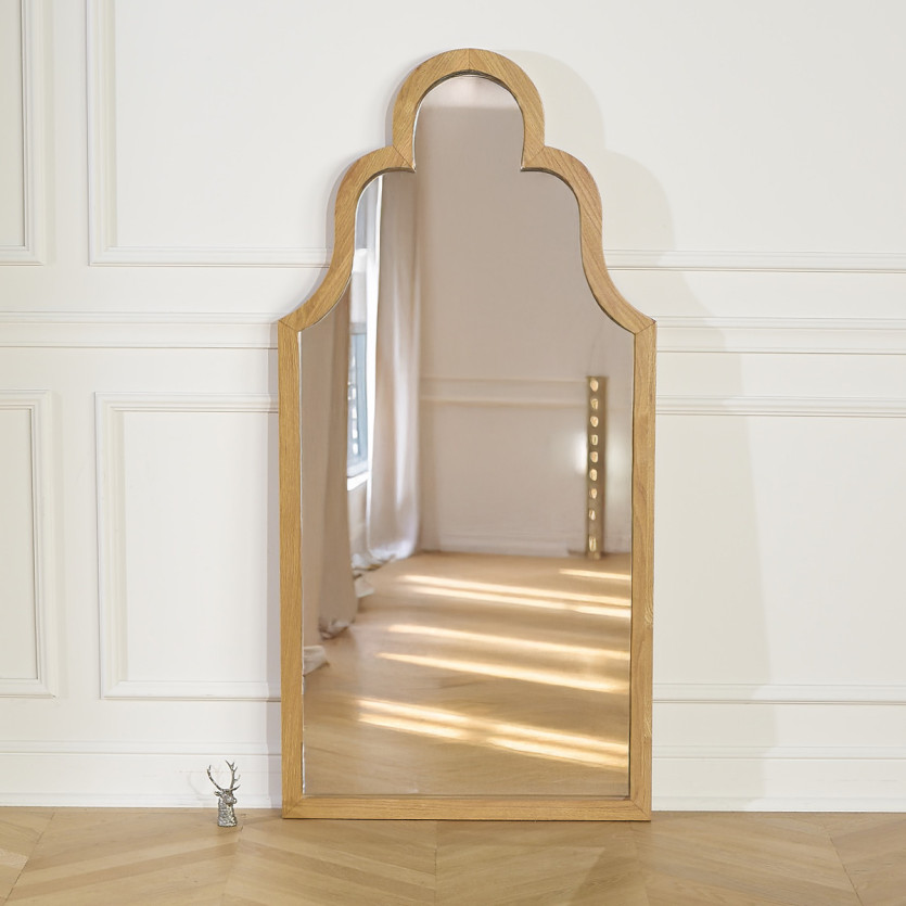 Arched mirror MANOSQUE - Romantic style in natural oak