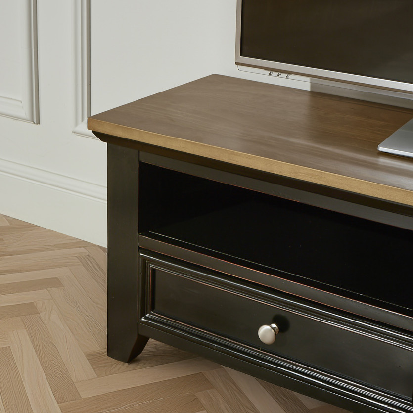 ARCHER - Meuble TV style bord de mer en bois, 1 niche, 2 tiroirs, bois certifié FSC®