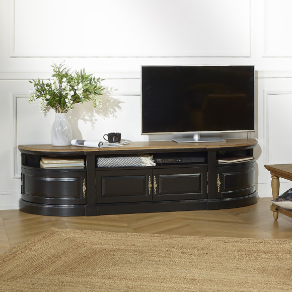 JOSEPHINE - Mobile TV shabby chic, piano in rovere, 4 ante, legno certificato FSC®