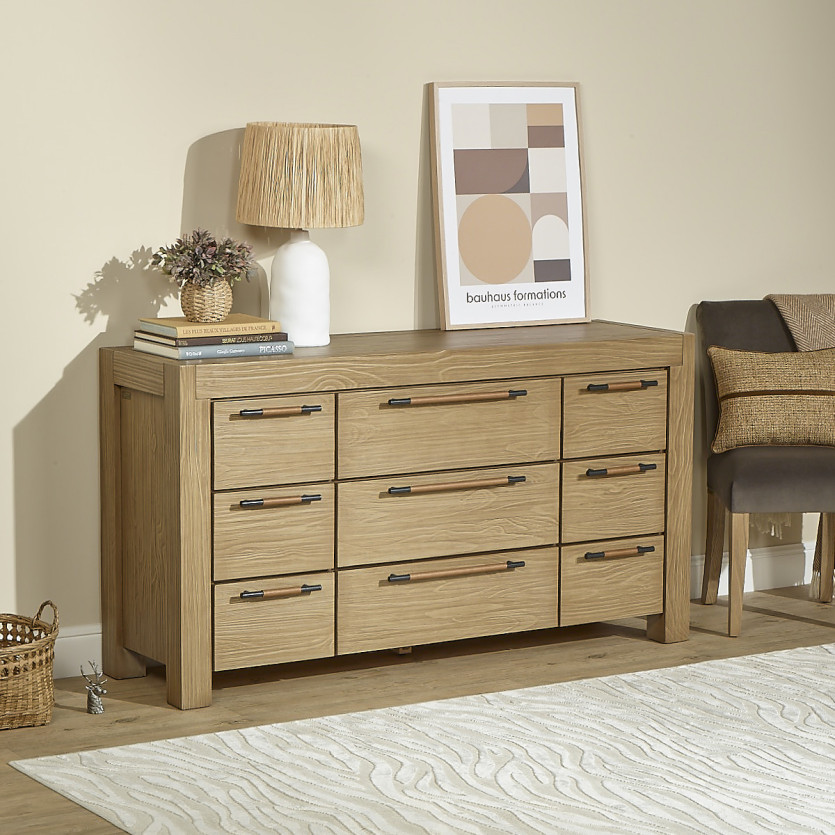 MEGÈVE – Commode en pin style contemporain, 9 tiroirs, bois certifié FSC®