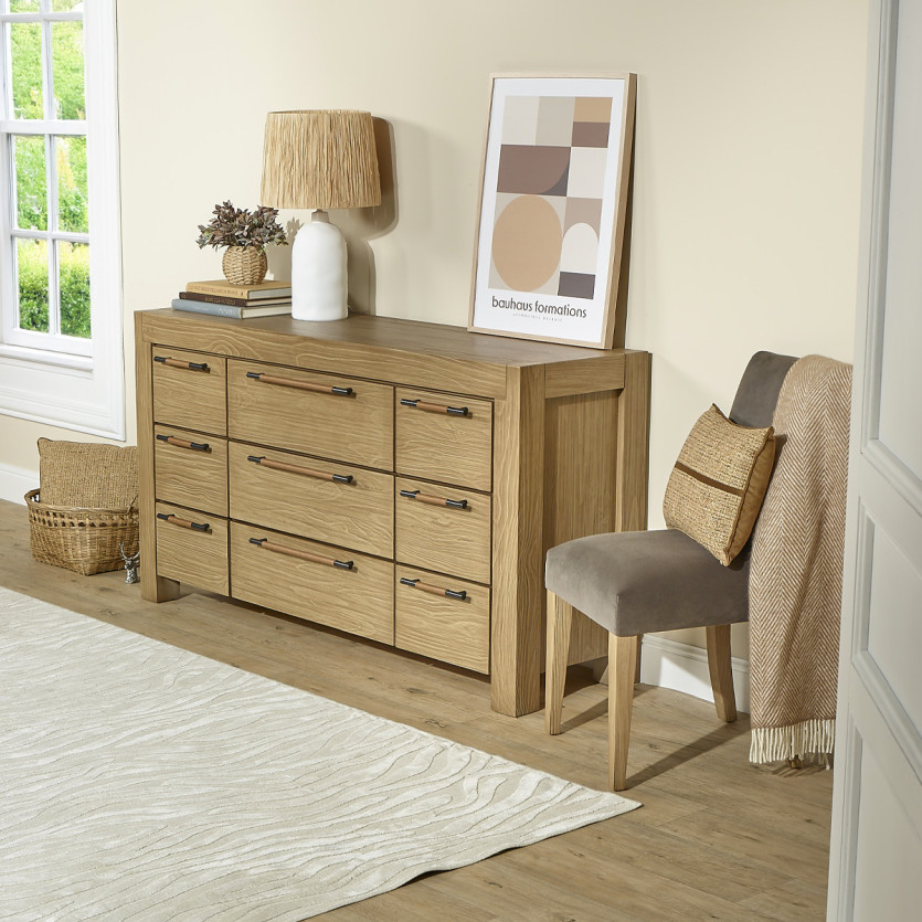 MEGÈVE – Commode en pin style contemporain, 9 tiroirs, bois certifié FSC®