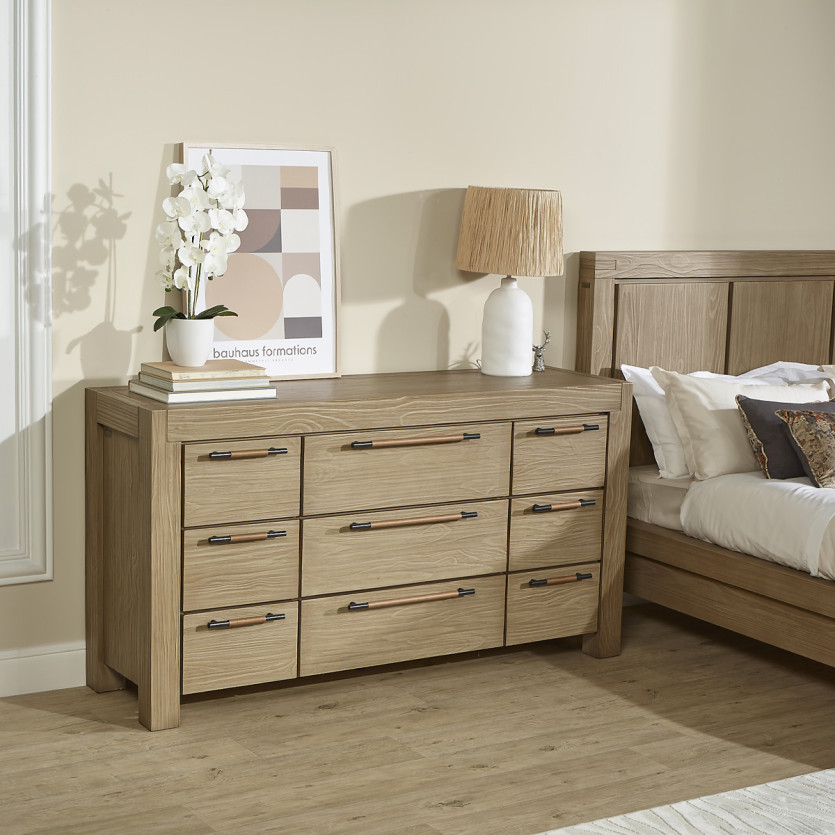MEGÈVE – Commode en pin style contemporain, 9 tiroirs, bois certifié FSC®