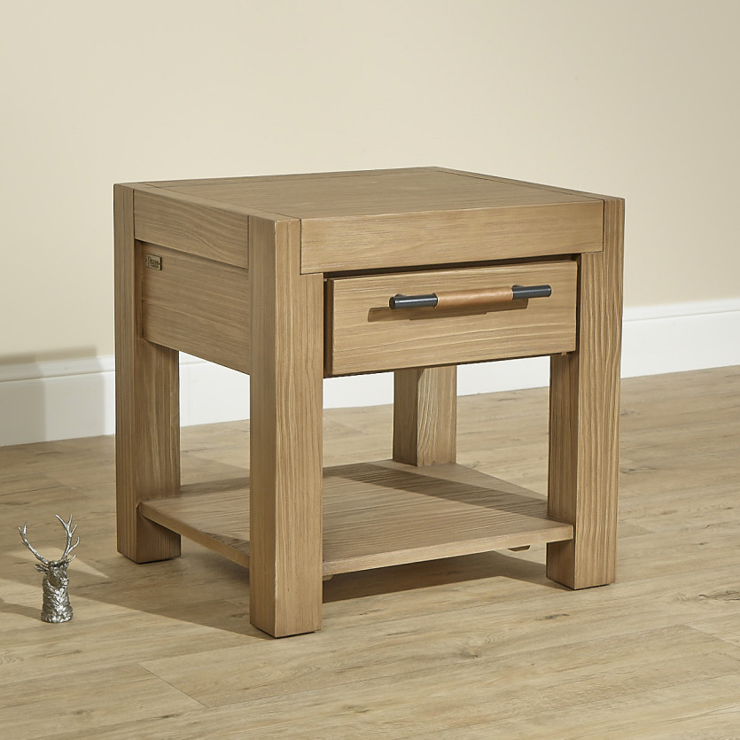 MEGÈVE - Designer bedside table in solid wood, 1 drawer, FSC® certified wood