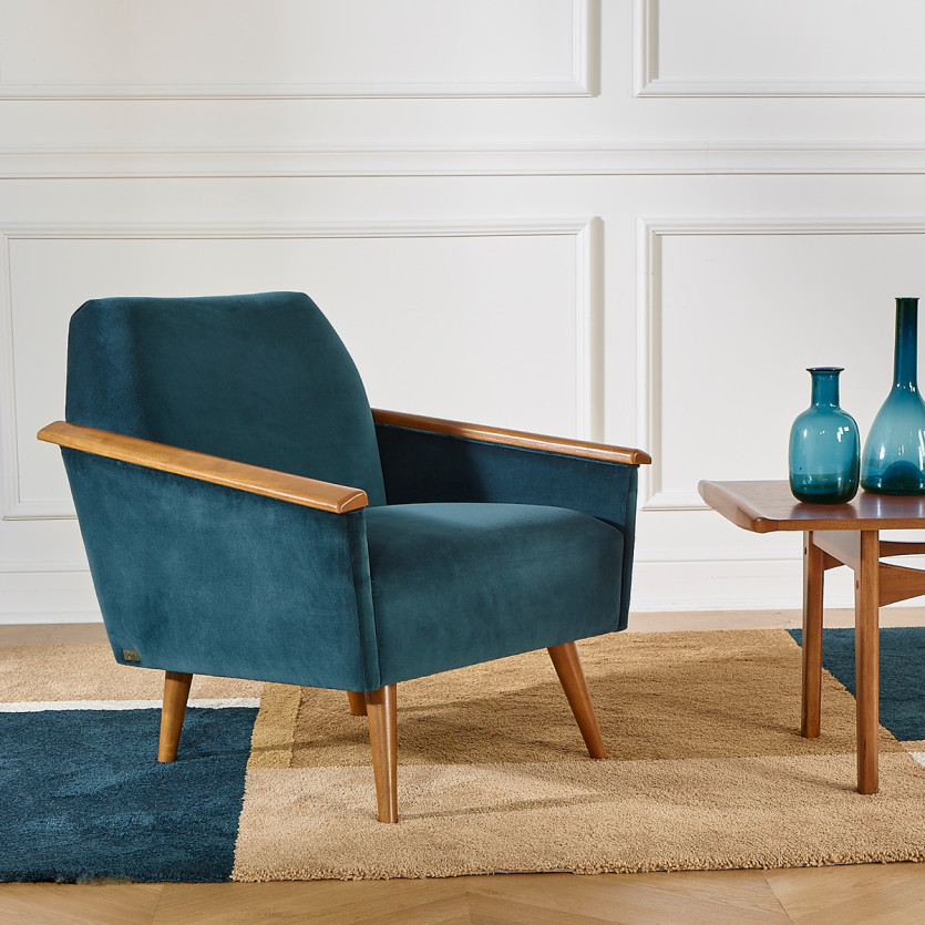 Fauteuil SANDER - Style scandinave en bois massif, bois certifié FSC®, 1 personne