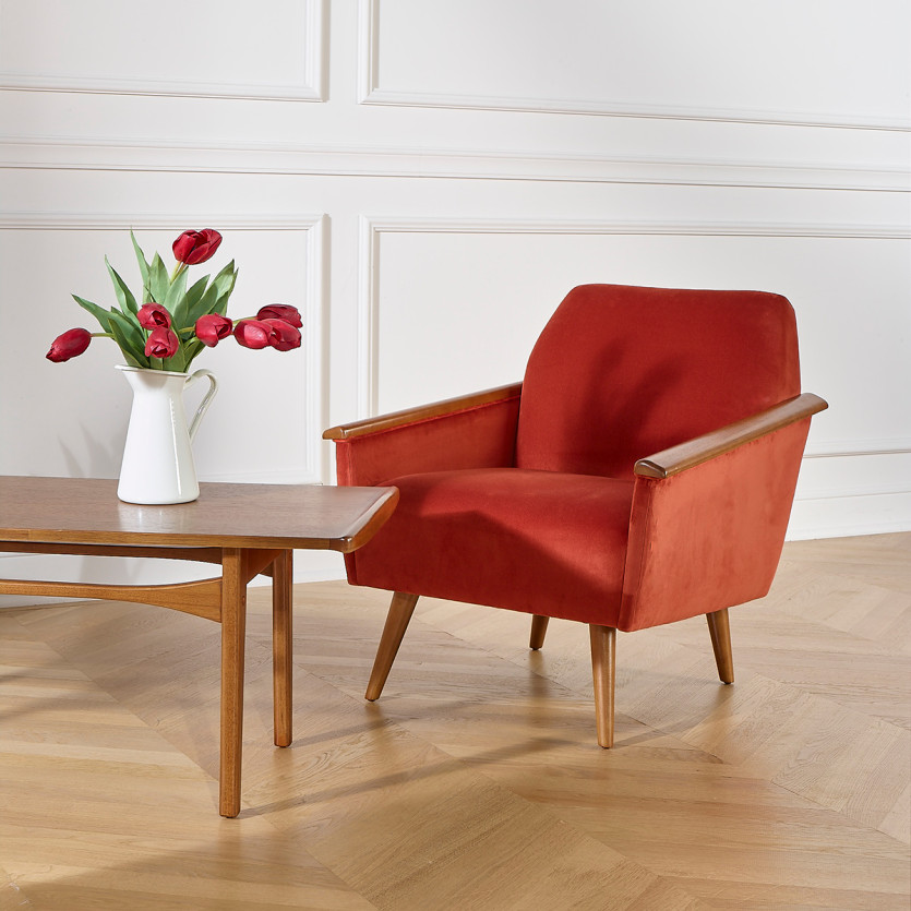 Fauteuil SANDER - Style scandinave en bois massif, bois certifié FSC®, 1 personne
