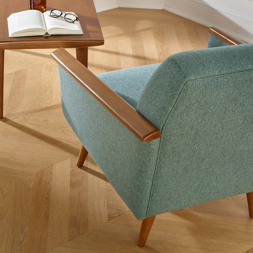 Fauteuil SANDER - Style nordique en bois massif, bois certifié FSC®, 1 place