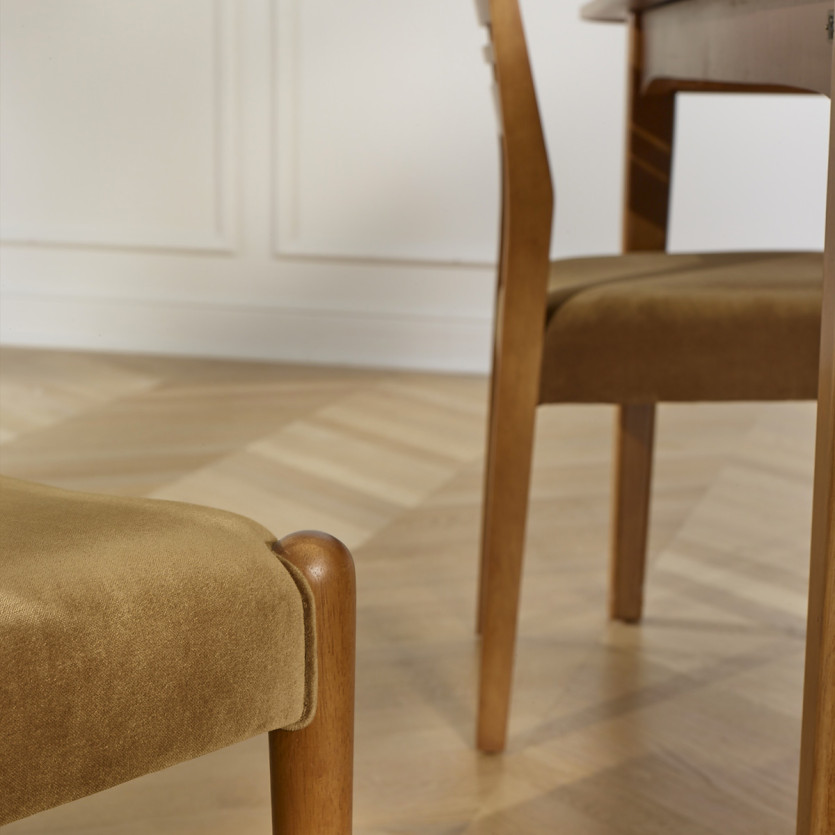 LIAM – Lot de 2 chaises salle à manger style scandinave en bois massif, bois certifié FSC®