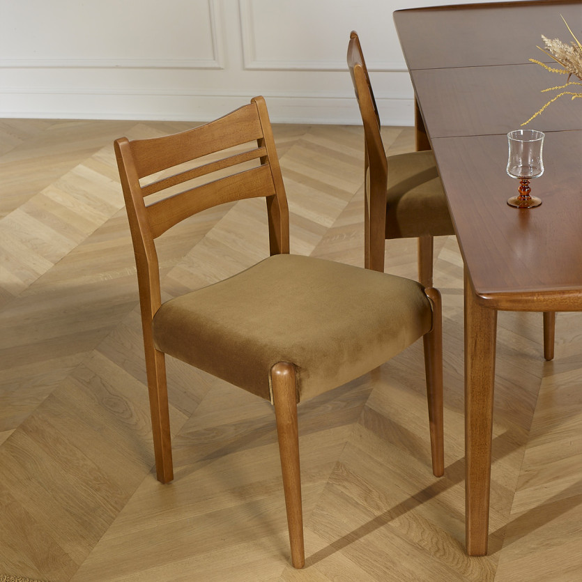 LIAM – Lot de 2 chaises salle à manger style scandinave en bois massif, bois certifié FSC®