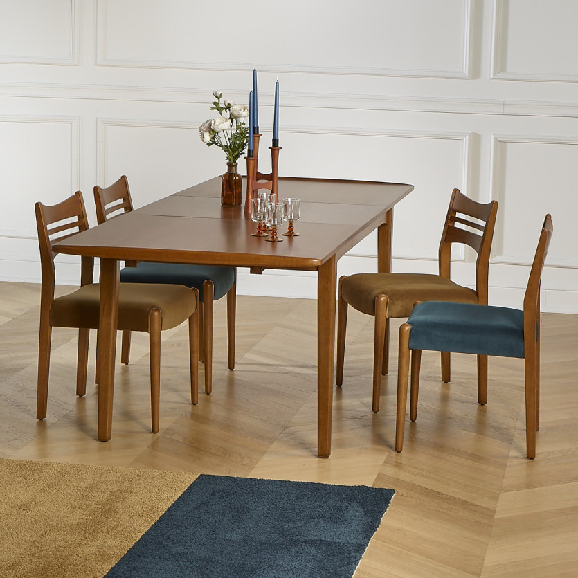 LIAM – Lot de 2 chaises salle à manger style scandinave en bois massif, bois certifié FSC®