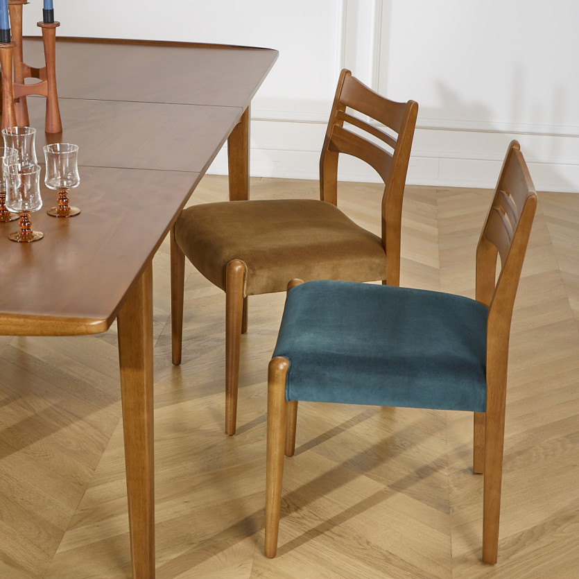 LIAM – Lot de 2 chaises salle à manger style scandinave en bois massif, bois certifié FSC®