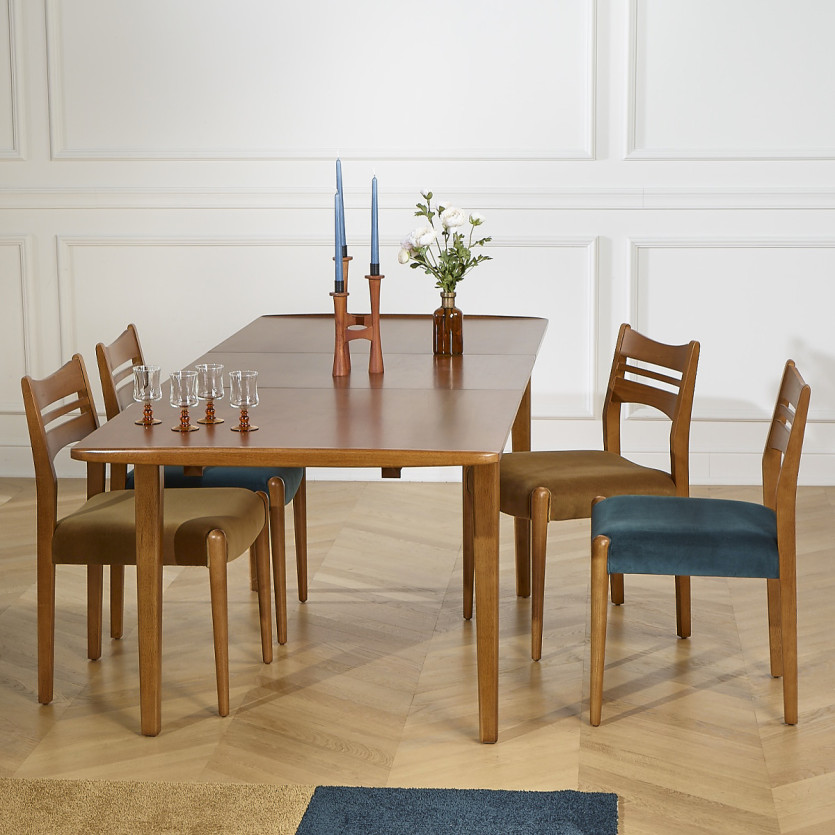 LIAM – Lot de 2 chaises salle à manger style scandinave en bois massif, bois certifié FSC®
