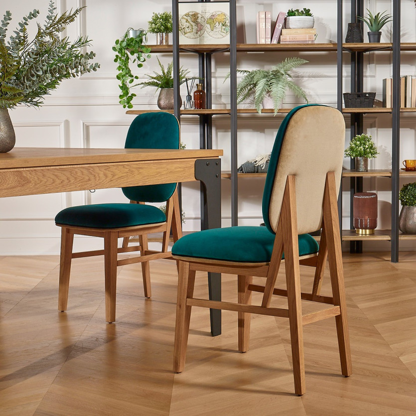 Table à manger carrée ATHENA -  Style industriel, pieds en métal noir, 8/10 couverts, bois certifié FSC®