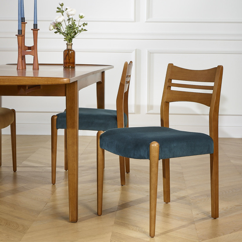 DALHIA - Extendable dining table in wood, Nordic style, 6/8 settings