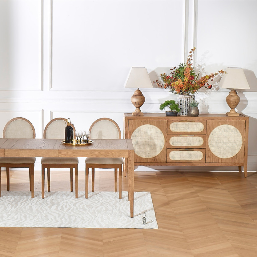 Table à manger extensible MONTANA 1R227 - Style moderne en chêne, 8/10 couverts, 167-227 x 92 cm