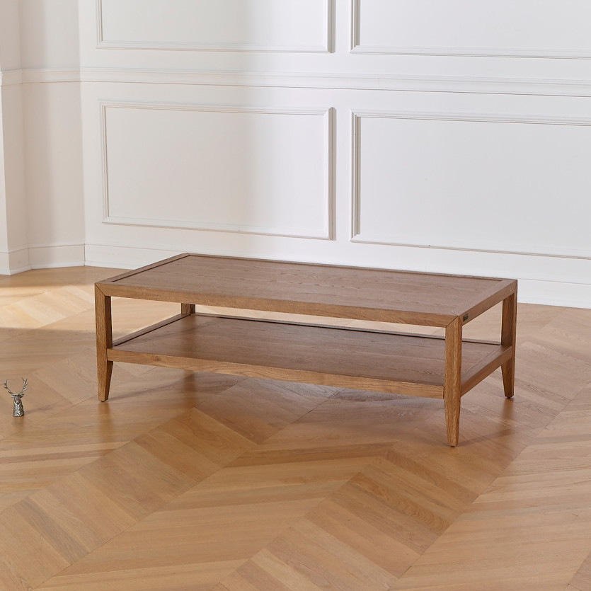 Salontafel MONTANA - Eigentijdse stijl in eikenhout, dubbele tafelblad