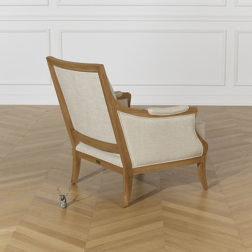 Fauteuil MONTANA - Style contemporain en chêne massif et lin premium