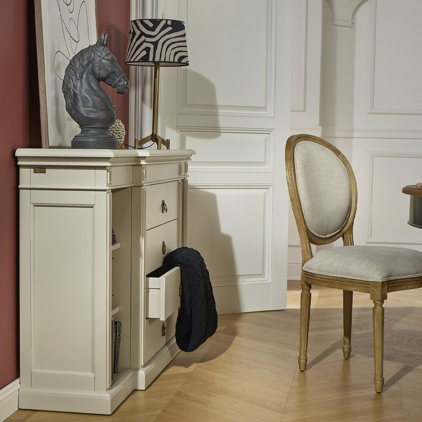 Console VINCENT – Style classique, 4 tiroirs, 6 niches