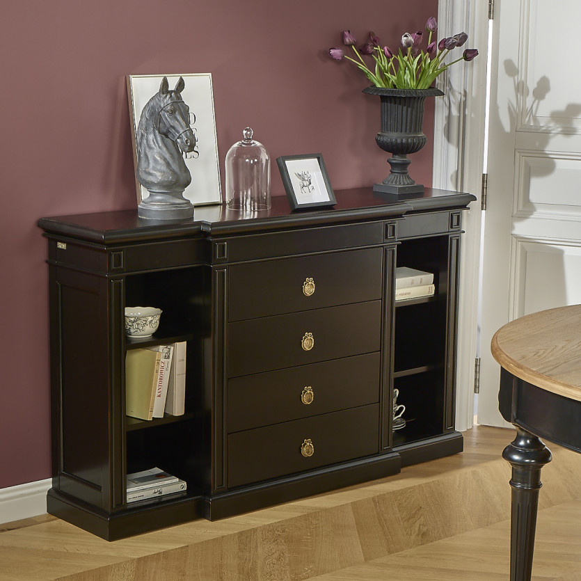 Console per ingresso VINCENT – Stile classico, 4 cassetti, 6 nicchie