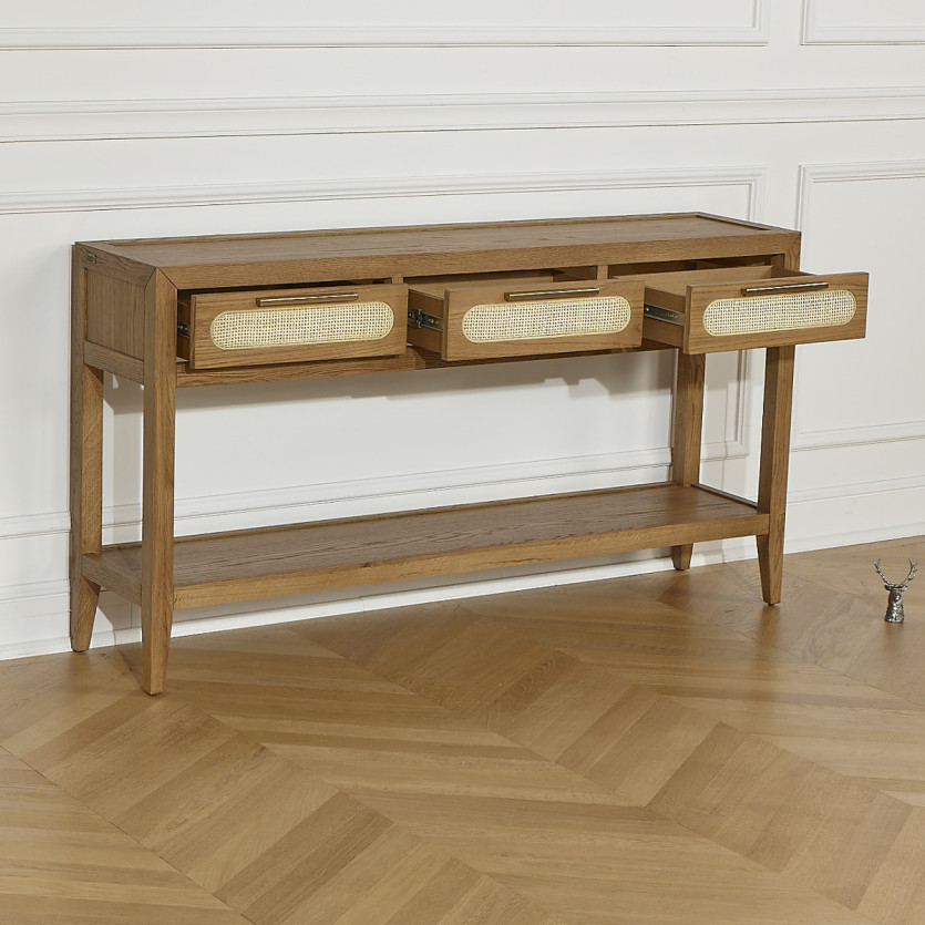 MONTANA Console - Modern style, oak top, 3 drawers, 1 shelf
