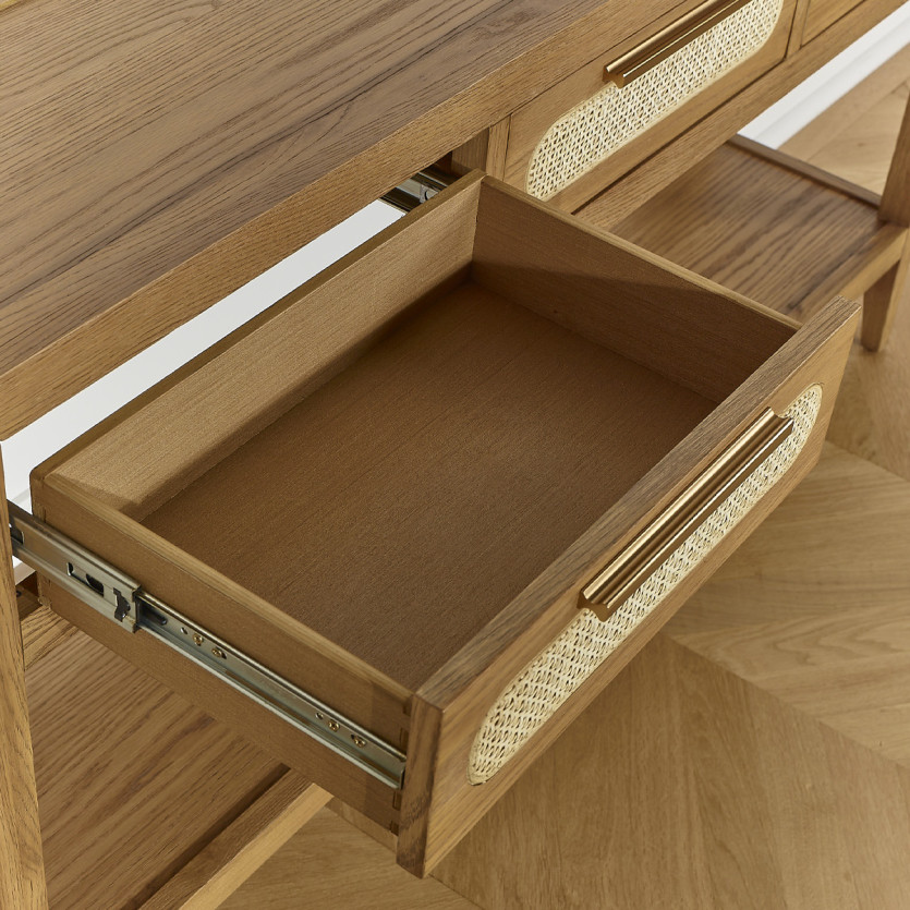 MONTANA Console - Modern style, oak top, 3 drawers, 1 shelf