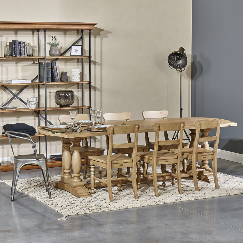 JOHNSON - Sillas de estilo moderno de madera maciza, lote de 2, madera certificada FSC®