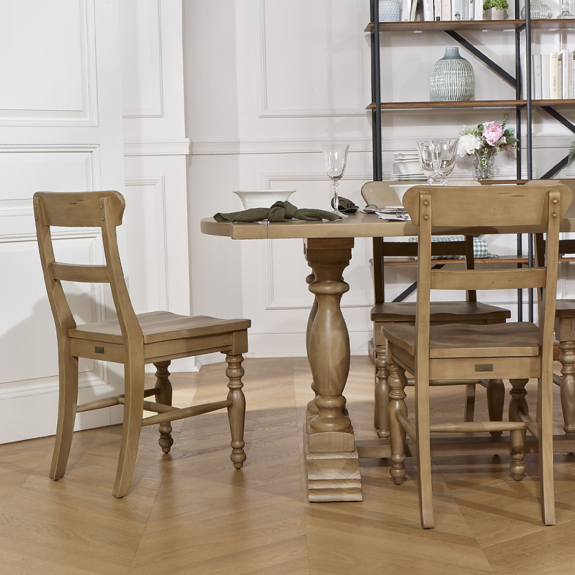 JOHNSON - Sillas de estilo moderno de madera maciza, lote de 2, madera certificada FSC®