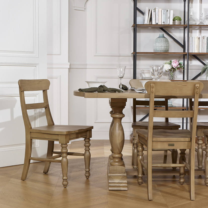 JOHNSON - Sillas de estilo moderno de madera maciza, lote de 2, madera certificada FSC®